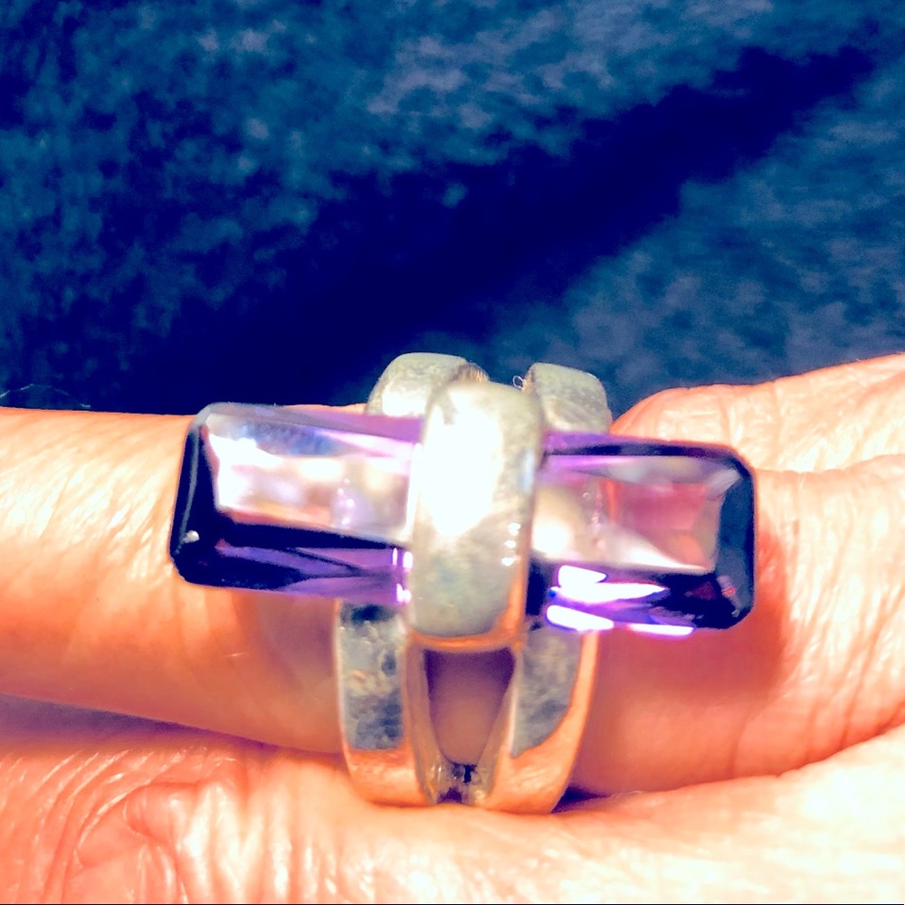 Solid 925 silver 2.5 carat custom amethyst ring